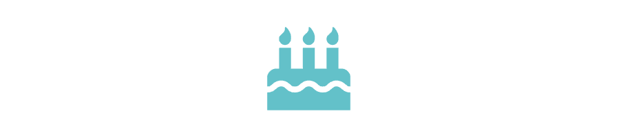 Three-candle birthday cake icon.